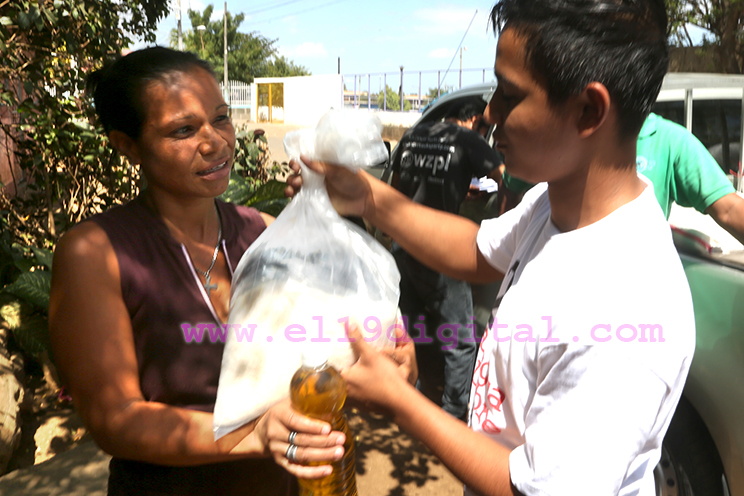 Gran despliegue de amor y solidaridad durante entrega de paquetes alimentarios a familias de Managua